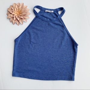 Zara Trafaluc Blue Crop Top